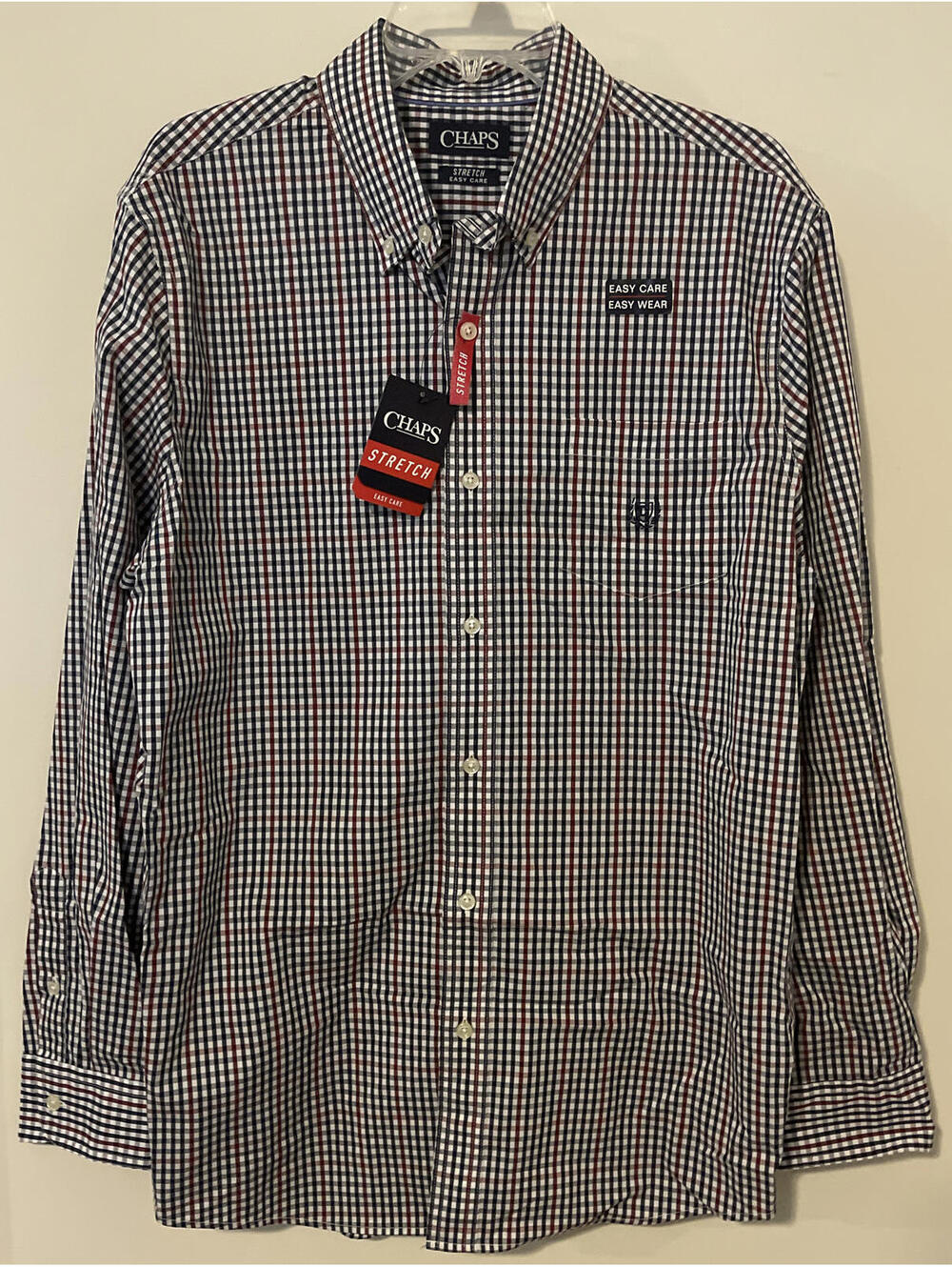 Chaps Mens Large Blue Striped Full Button Long Sleeved Shirt NWT! A3297 - Picture 1 of 6